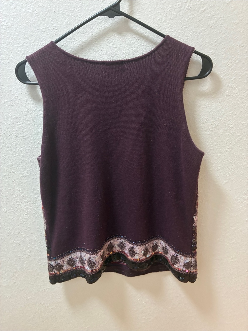 Sigrid Olsen Plum Embellished Knit Tank with Multicolor Accents - Picture 3 of 8